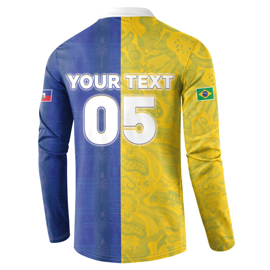 Custom Brazil And Haiti Football Button Sweatshirt Jaguar With Kanson Wouj Special Style