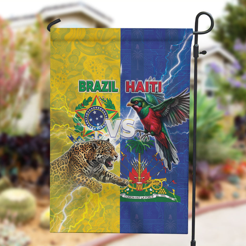 Brazil And Haiti Football Garden Flag Jaguar With Kanson Wouj Special Style