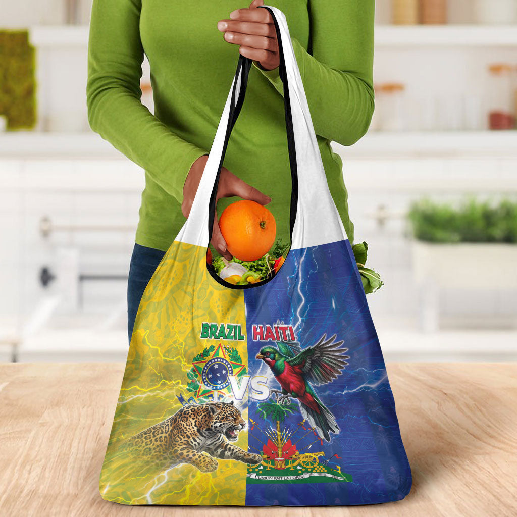 Brazil And Haiti Football Grocery Bag Jaguar With Kanson Wouj Special Style