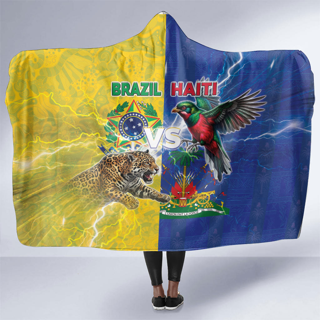 Brazil And Haiti Football Hooded Blanket Jaguar With Kanson Wouj Special Style