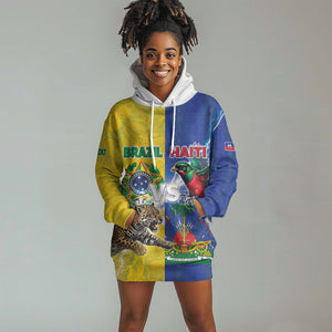 Custom Brazil And Haiti Football Hoodie Dress Jaguar With Kanson Wouj Special Style