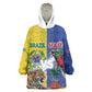 Custom Brazil And Haiti Football Kid Wearable Blanket Hoodie Jaguar With Kanson Wouj Special Style
