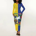 Custom Brazil And Haiti Football Long Sleeve Bodycon Dress Jaguar With Kanson Wouj Special Style