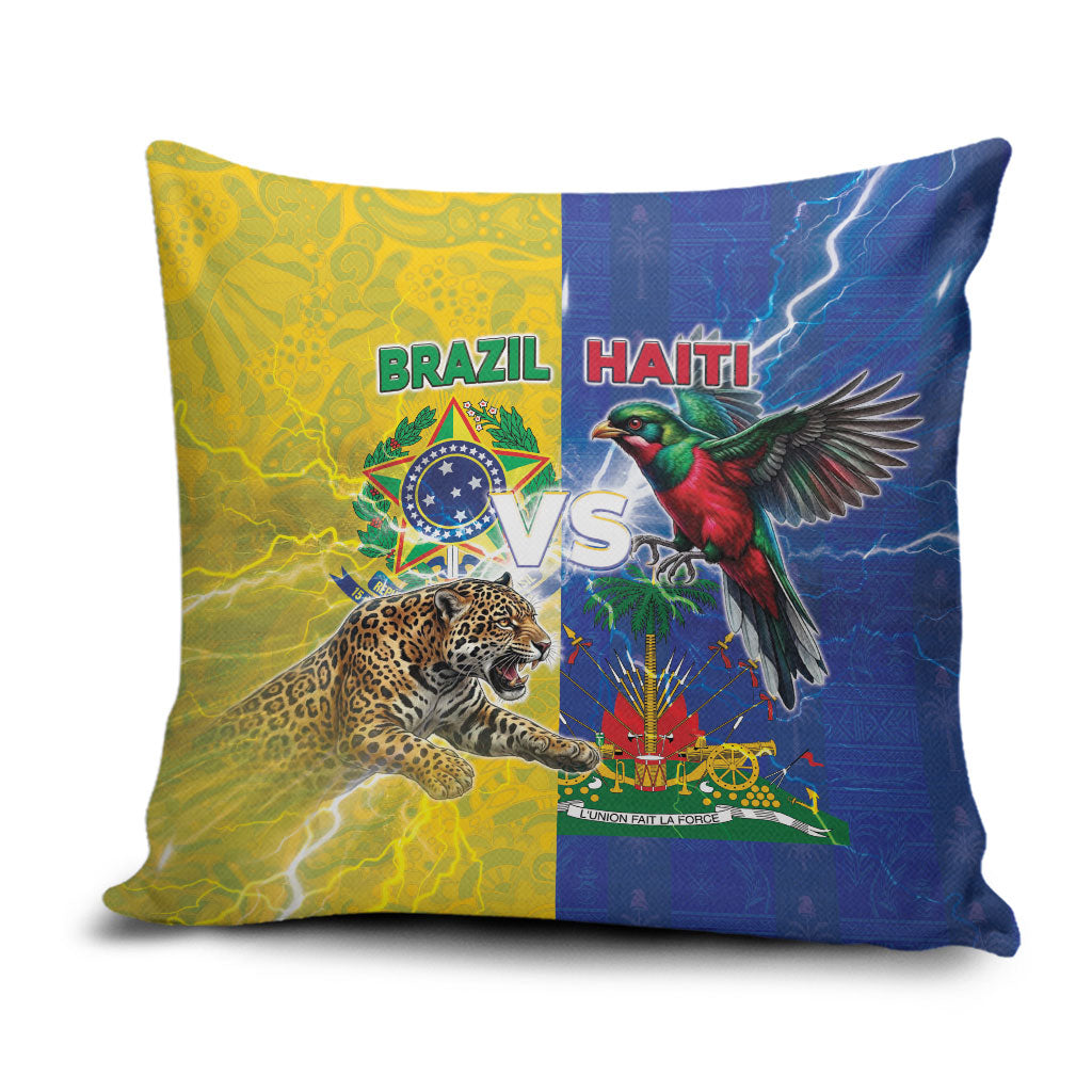 Brazil And Haiti Football Pillow Cover Jaguar With Kanson Wouj Special Style