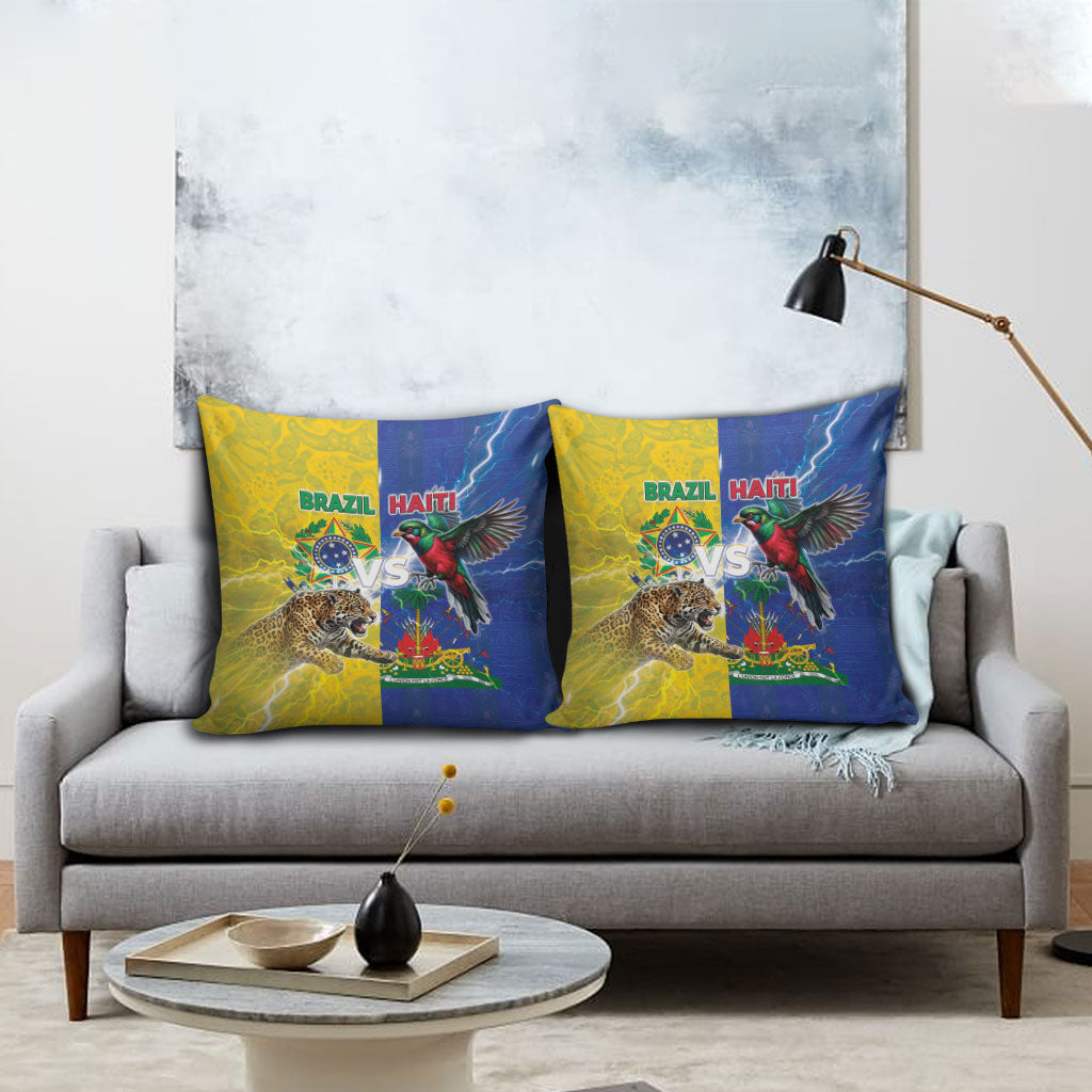 Brazil And Haiti Football Pillow Cover Jaguar With Kanson Wouj Special Style
