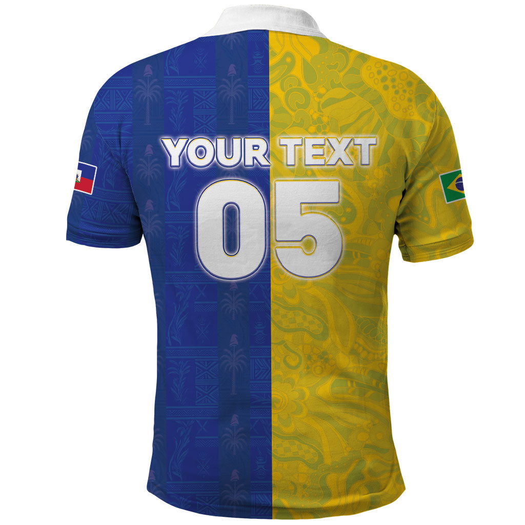 Custom Brazil And Haiti Football Polo Shirt Jaguar With Kanson Wouj Special Style