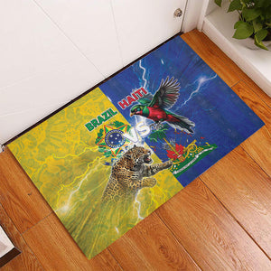 Brazil And Haiti Football Rubber Doormat Jaguar With Kanson Wouj Special Style