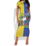 Custom Brazil And Haiti Football Short Sleeve Bodycon Dress Jaguar With Kanson Wouj Special Style