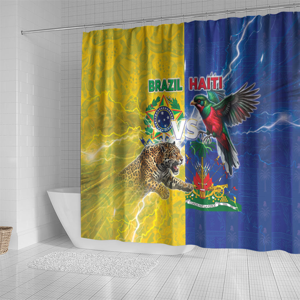 Brazil And Haiti Football Shower Curtain Jaguar With Kanson Wouj Special Style