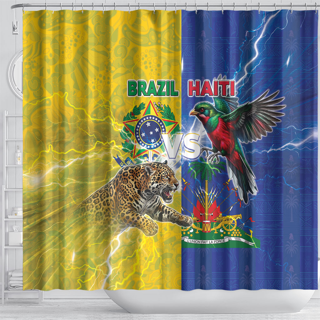 Brazil And Haiti Football Shower Curtain Jaguar With Kanson Wouj Special Style