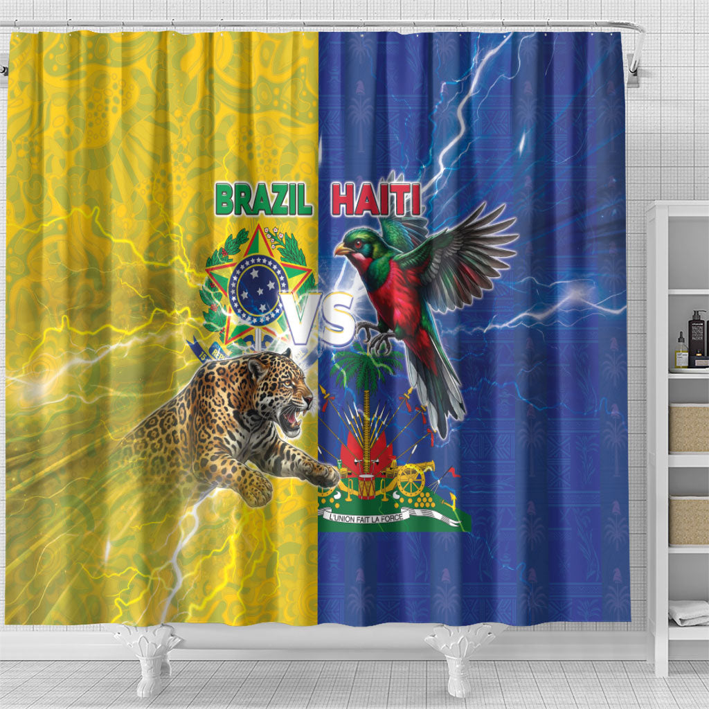 Brazil And Haiti Football Shower Curtain Jaguar With Kanson Wouj Special Style