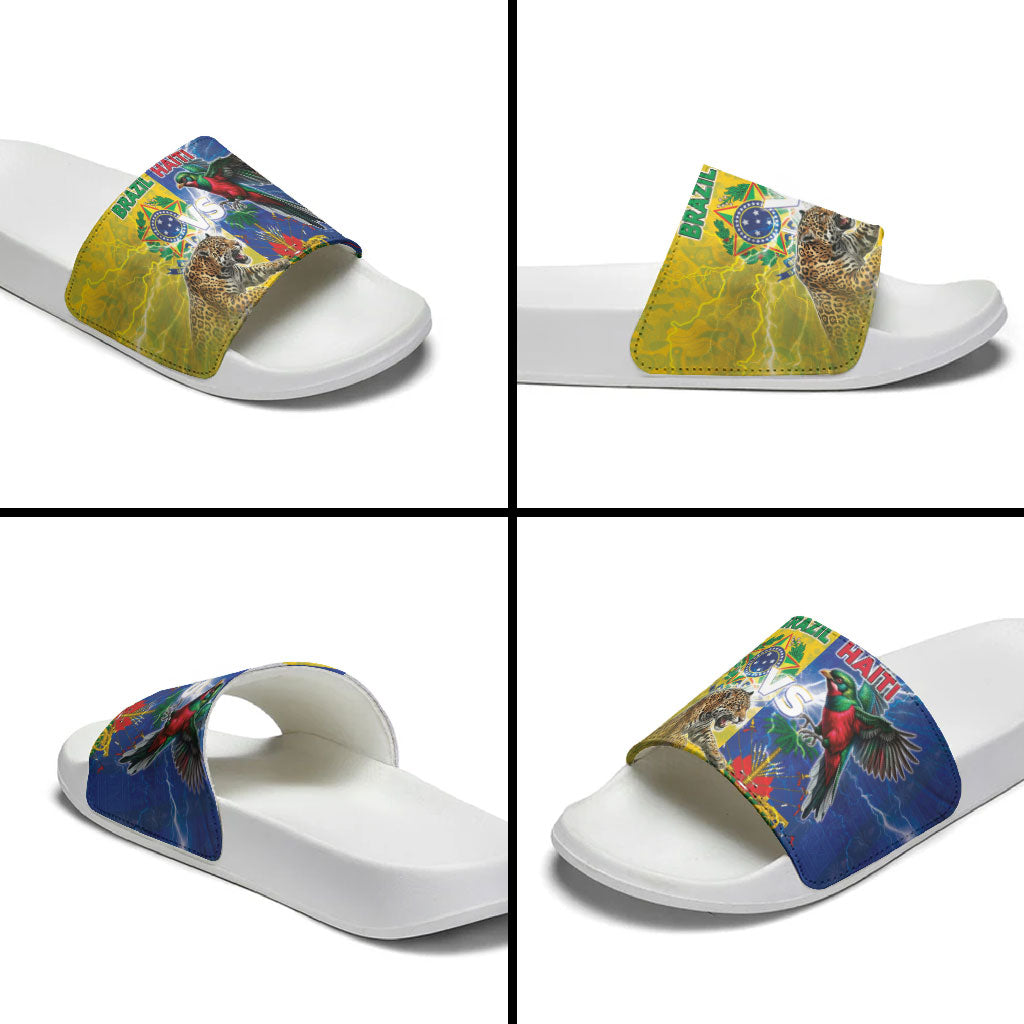 Brazil And Haiti Football Slide Sandals Jaguar With Kanson Wouj Special Style