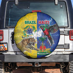 Brazil And Haiti Football Spare Tire Cover Jaguar With Kanson Wouj Special Style