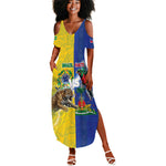 Custom Brazil And Haiti Football Summer Maxi Dress Jaguar With Kanson Wouj Special Style