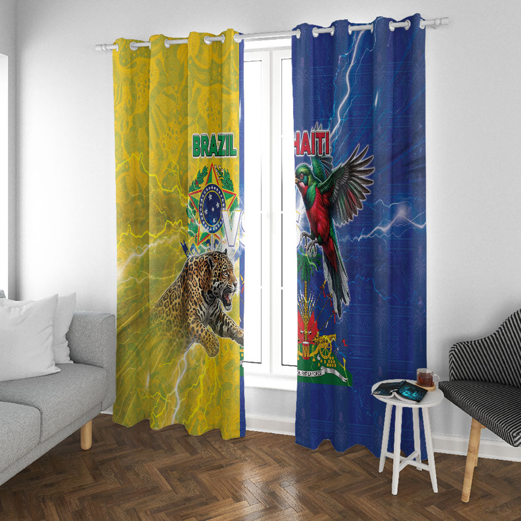 Brazil And Haiti Football Window Curtain Jaguar With Kanson Wouj Special Style