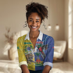 Custom Brazil And Haiti Football Women Casual Shirt Jaguar With Kanson Wouj Special Style
