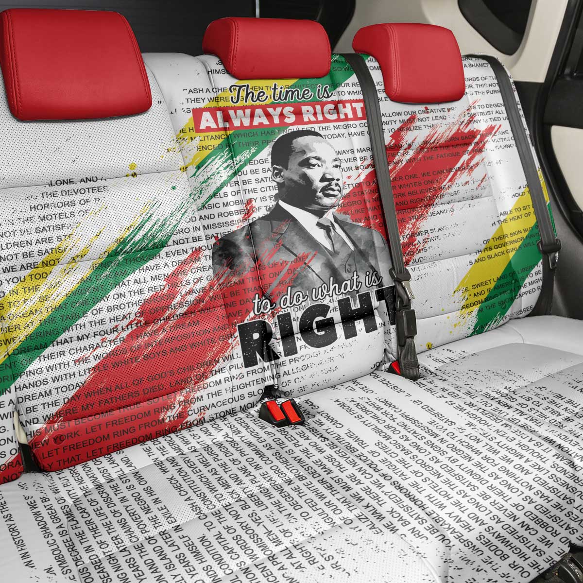 Martin Luther King Back Car Seat Cover Honoring The Legacy White Version