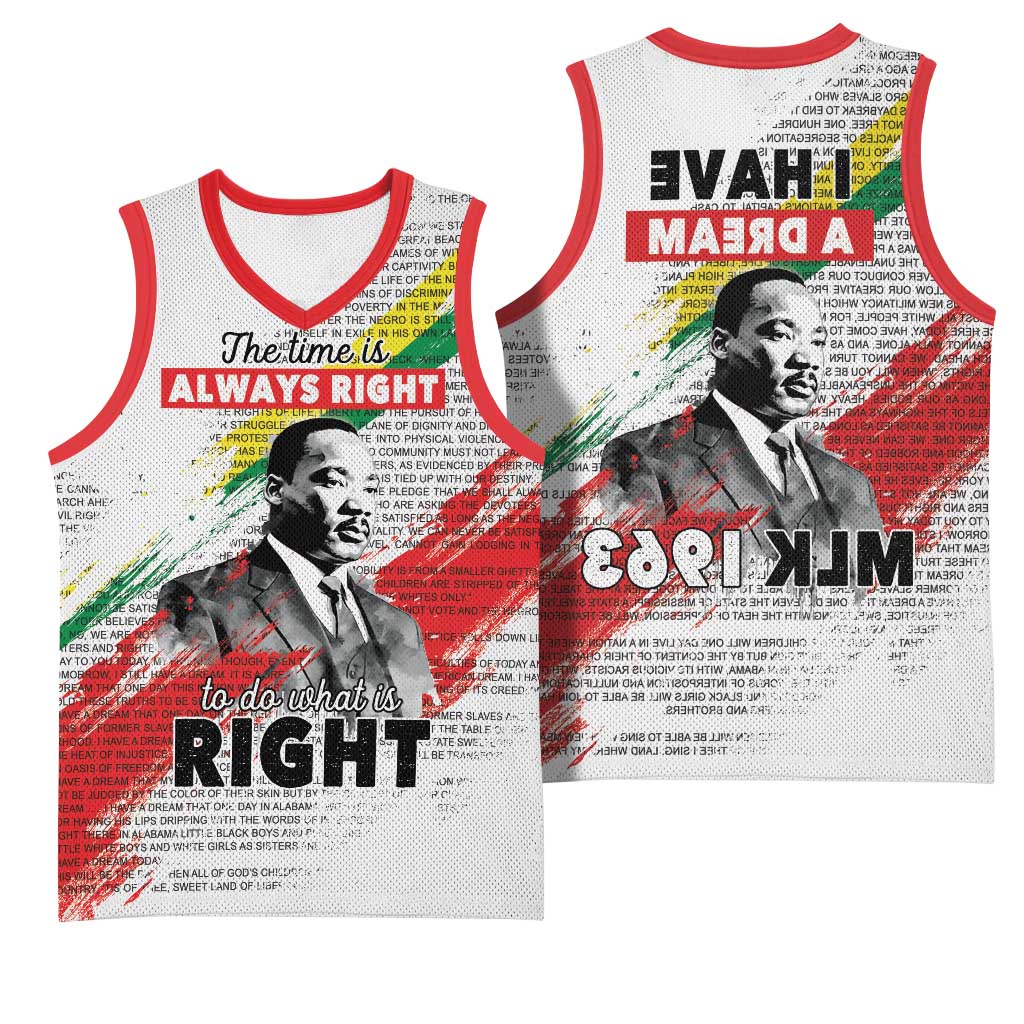 Martin Luther King Basketball Jersey Honoring The Legacy White Version - African Pride