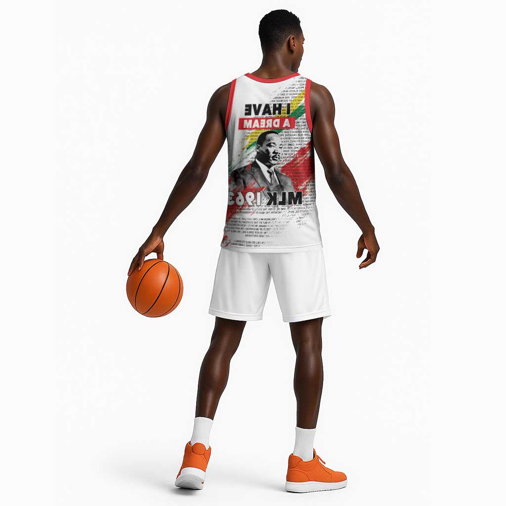 Martin Luther King Basketball Jersey Honoring The Legacy White Version - African Pride