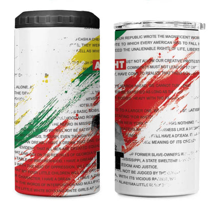Martin Luther King 4 in 1 Can Cooler Tumbler Honoring The Legacy White Version