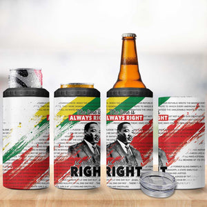 Martin Luther King 4 in 1 Can Cooler Tumbler Honoring The Legacy White Version