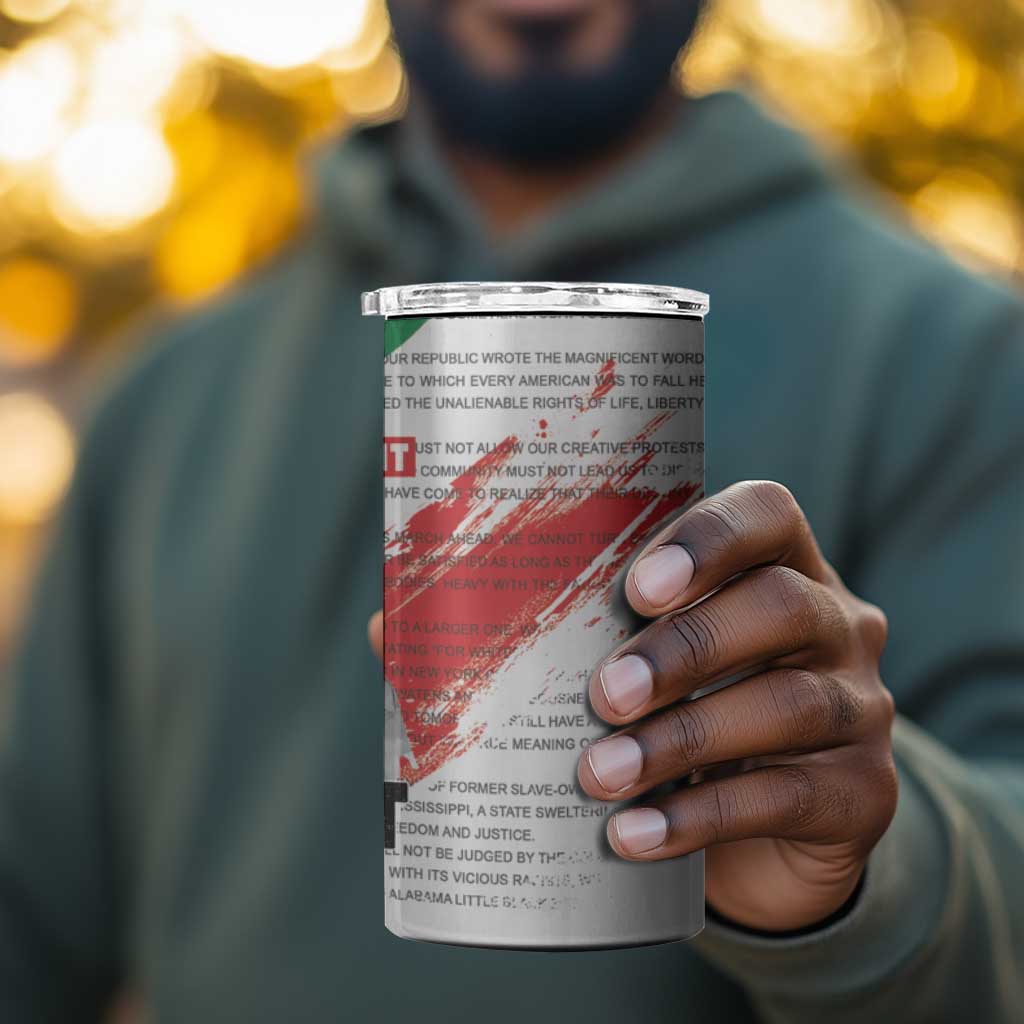 Martin Luther King 4 in 1 Can Cooler Tumbler Honoring The Legacy White Version