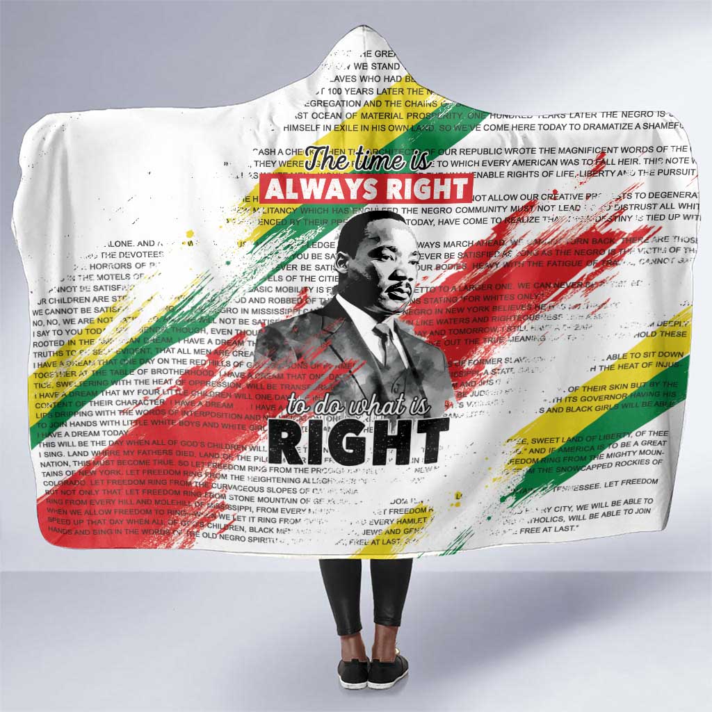 Martin Luther King Hooded Blanket Honoring The Legacy White Version