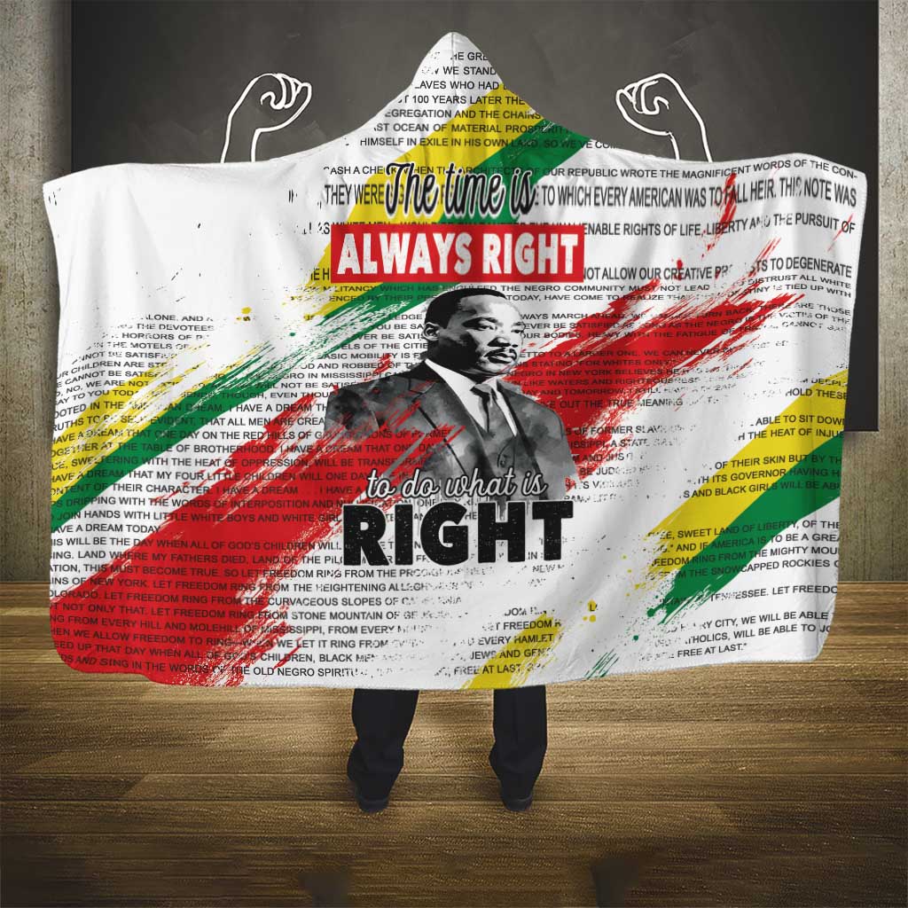 Martin Luther King Hooded Blanket Honoring The Legacy White Version