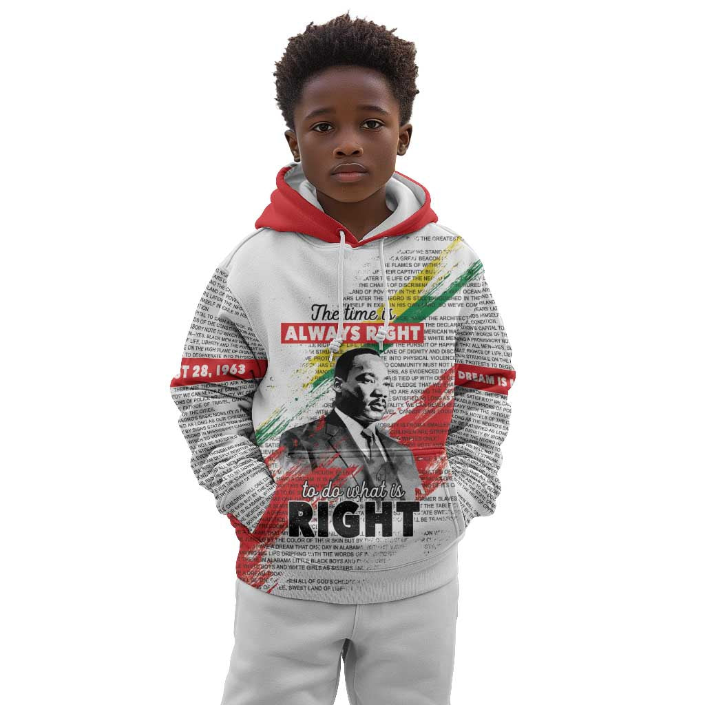 Martin Luther King Kid Hoodie Honoring The Legacy White Version