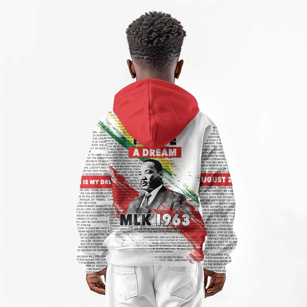 Martin Luther King Kid Hoodie Honoring The Legacy White Version