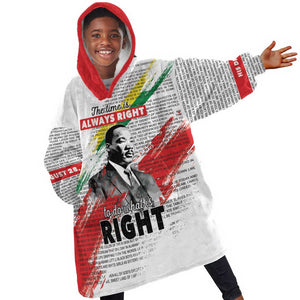 Martin Luther King Kid Wearable Blanket Hoodie Honoring The Legacy White Version