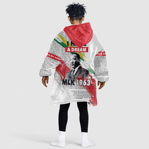 Martin Luther King Kid Wearable Blanket Hoodie Honoring The Legacy White Version