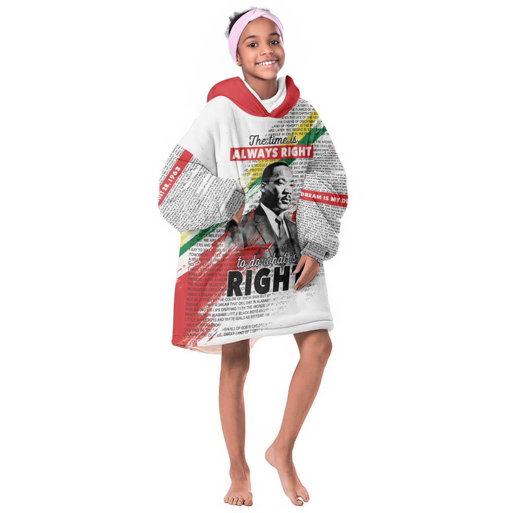 Martin Luther King Kid Wearable Blanket Hoodie Honoring The Legacy White Version
