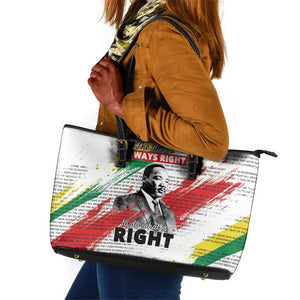 Martin Luther King Leather Tote Bag Honoring The Legacy White Version