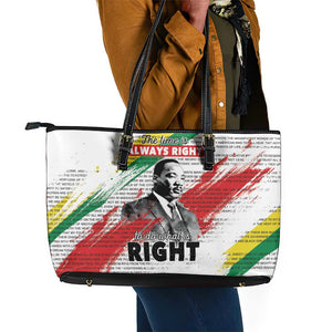 Martin Luther King Leather Tote Bag Honoring The Legacy White Version