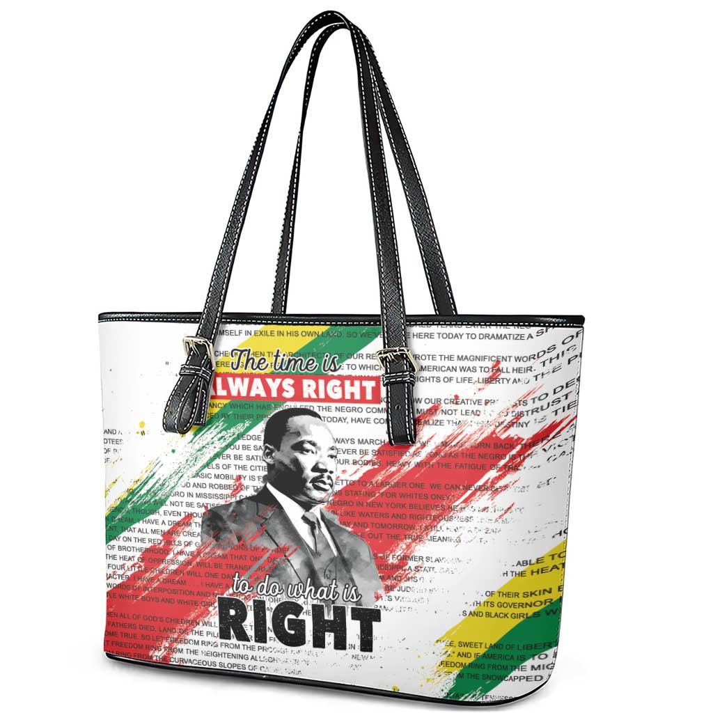 Martin Luther King Leather Tote Bag Honoring The Legacy White Version