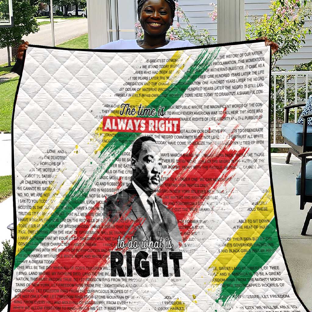 Martin Luther King Quilt Honoring The Legacy White Version