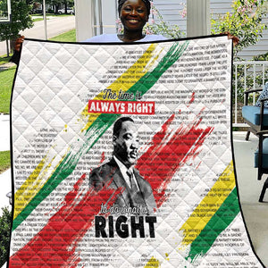 Martin Luther King Quilt Honoring The Legacy White Version