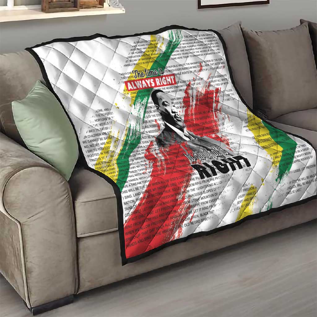Martin Luther King Quilt Honoring The Legacy White Version