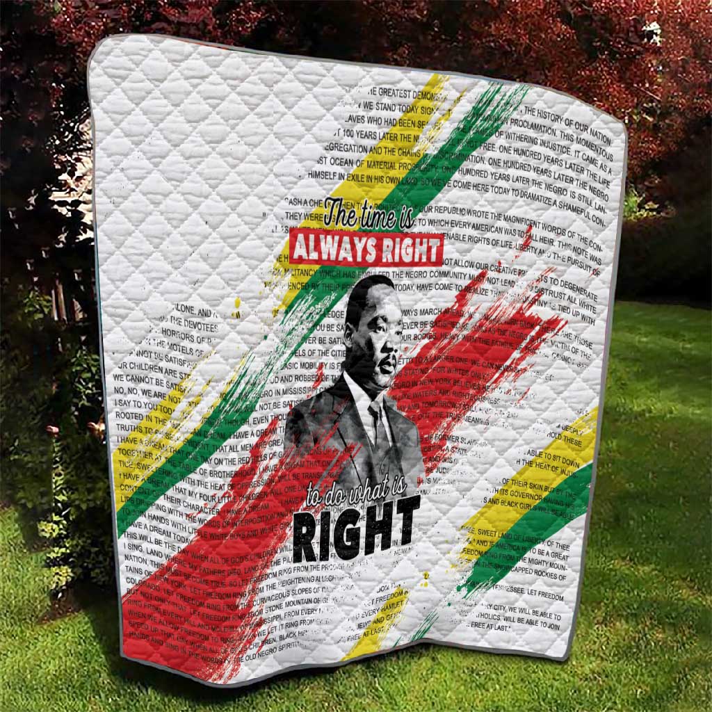 Martin Luther King Quilt Honoring The Legacy White Version