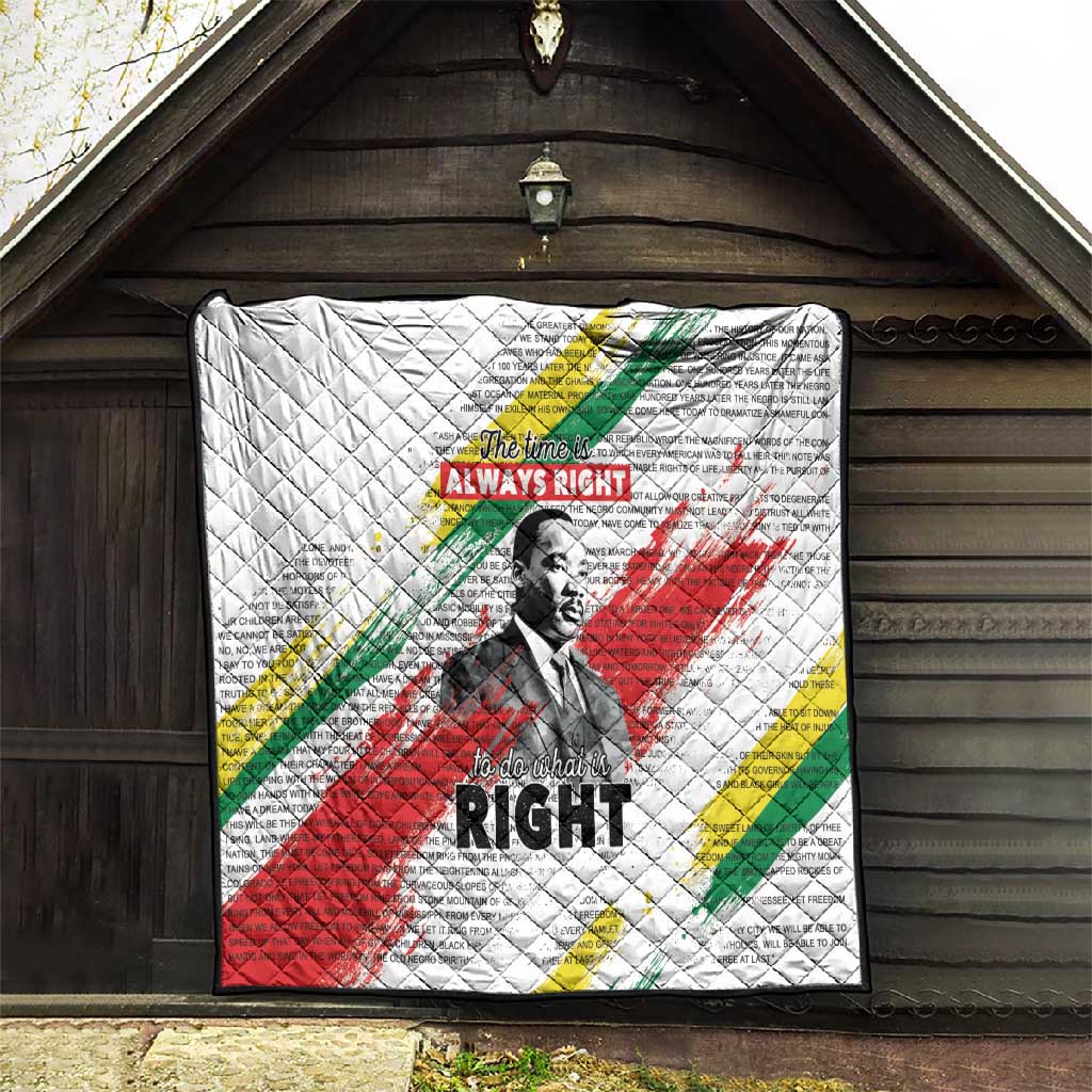 Martin Luther King Quilt Honoring The Legacy White Version