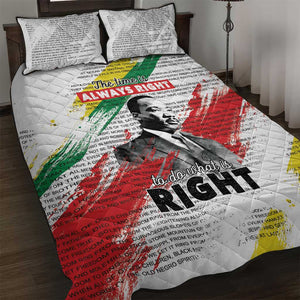 Martin Luther King Quilt Bed Set Honoring The Legacy White Version