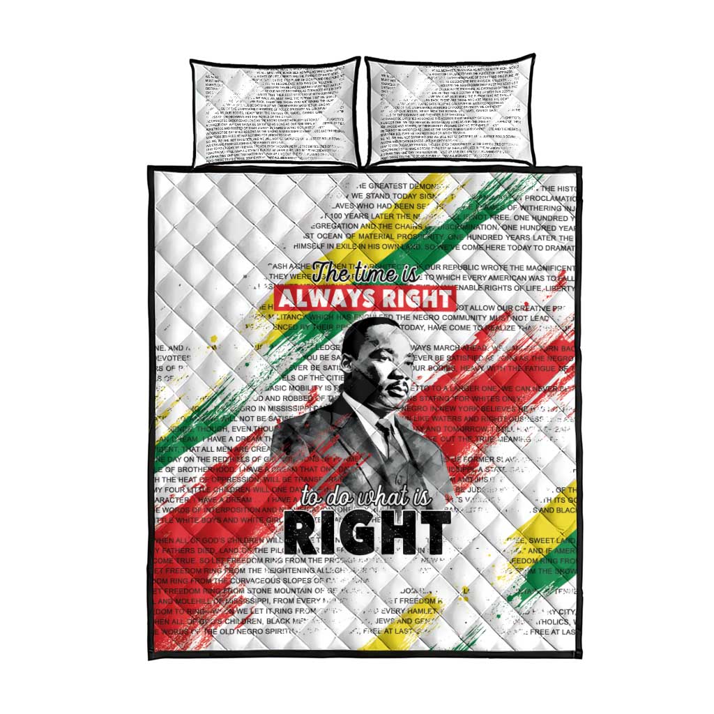 Martin Luther King Quilt Bed Set Honoring The Legacy White Version