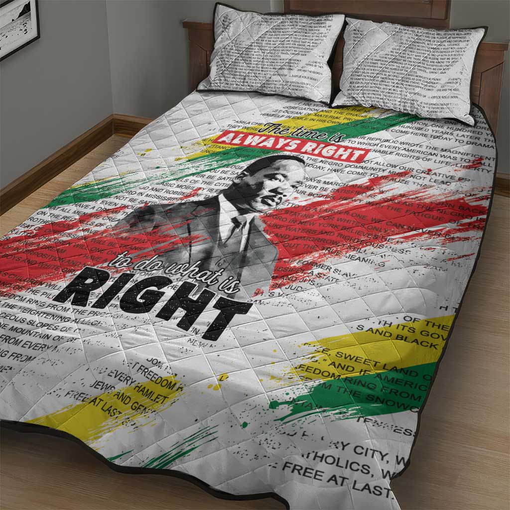 Martin Luther King Quilt Bed Set Honoring The Legacy White Version