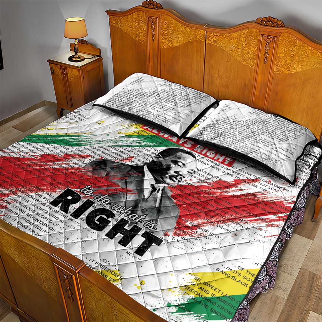 Martin Luther King Quilt Bed Set Honoring The Legacy White Version
