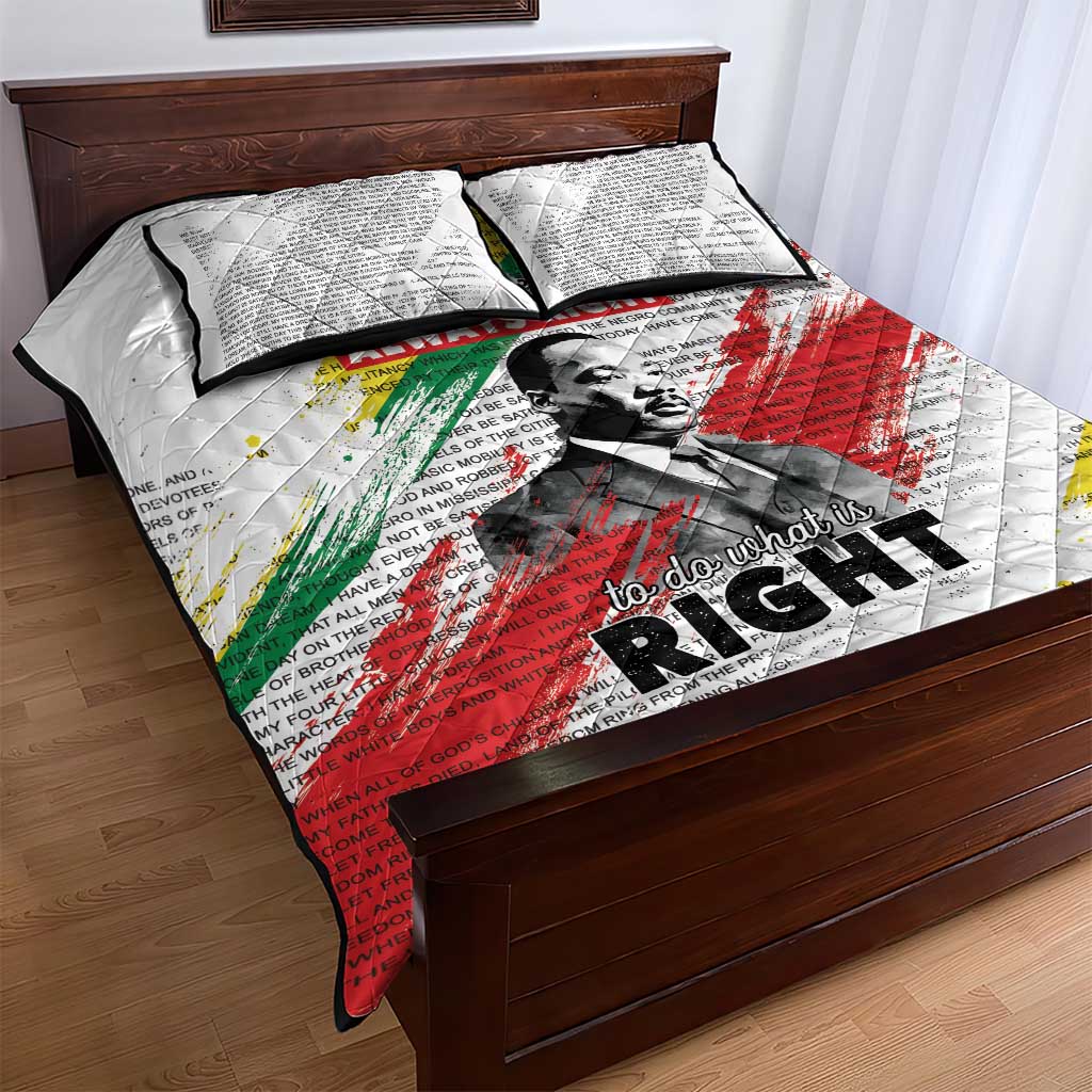 Martin Luther King Quilt Bed Set Honoring The Legacy White Version