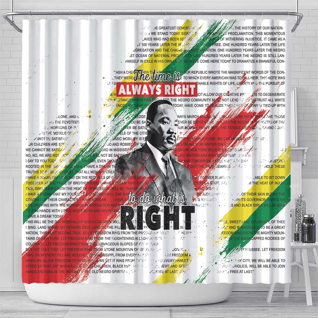 Martin Luther King Shower Curtain Honoring The Legacy White Version