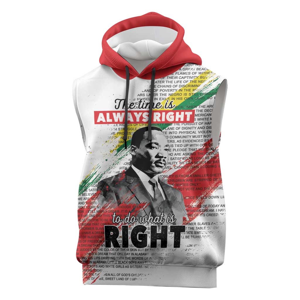 Martin Luther King Sleeveless Hoodie Honoring The Legacy White Version - African Pride
