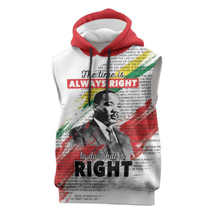 Martin Luther King Sleeveless Hoodie Honoring The Legacy White Version - African Pride