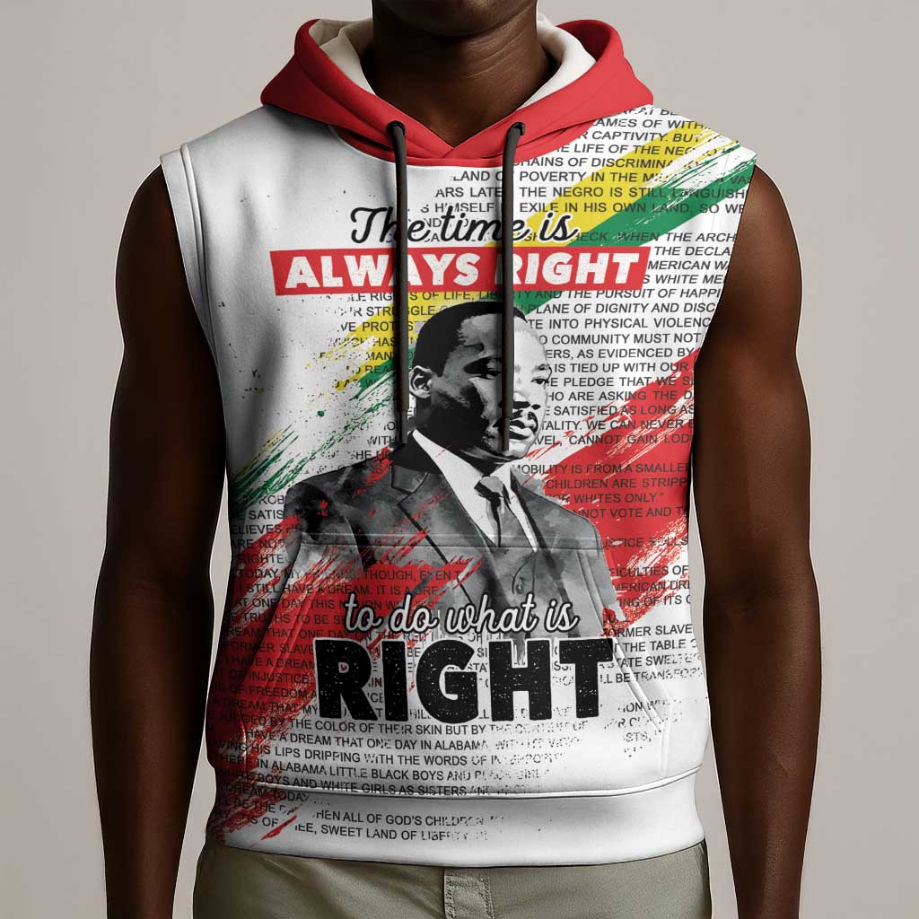 Martin Luther King Sleeveless Hoodie Honoring The Legacy White Version - African Pride